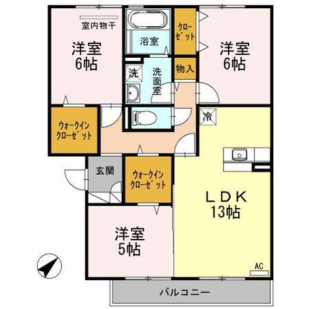 あけぼの6番館やまさ　Ｂ棟の物件間取画像